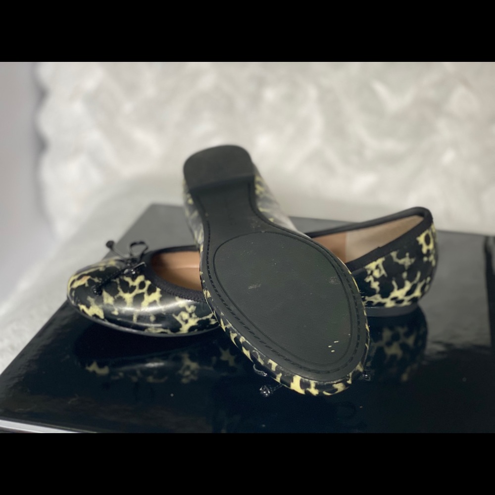 Black and white flat shoes animal print